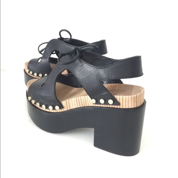 BALENCIAGA LEATHER PLATFORM SANDALS SZ 6 - Picture 1 of 8